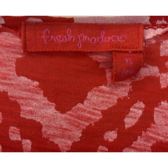 Fresh Produce Shirt Womens Size XL Pink Pattern Long Sleeve Made USA - Picture 2 of 5